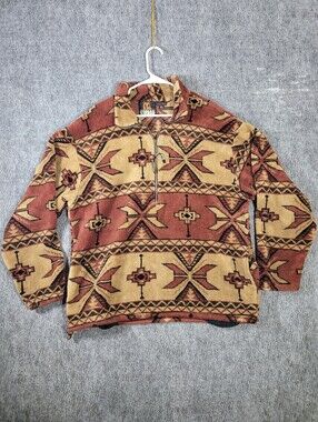 Vintage 90s Kodiak Fleece Pullover Men XL Canada Aztec Southwestern 1/4 Zip